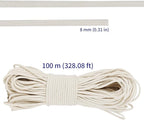 SOUJAP 328 Feet 5/16 Inch Cotton Rope, 8mm Thick Cotton Clothesline Rope - Image 2