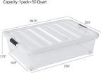 50 Quart Plastic Under Bed Storage Boxes - Image 2