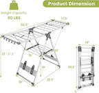 Giantex Clothes Drying Rack, 2-Layer Aluminum Foldable Laundry Drying Rack - Image 7