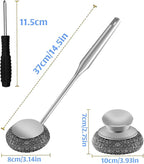 2Pcs Stainless Steel Wool Scrubber Sets, Dish Scrubber - Image 2