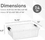 Superio Storage Bins with Lids- 2 Pack, 7.4 Qt Clear Boxes - Image 2