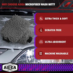 AIDEA Car Wash Mitt Microfiber-2Pack, Scratch-Free& Lint-Free, Premium Chenille - Image 3