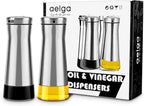 Aelga Olive Oil And Vinegar Dispenser Set -2 Pack Elegant Stainless Steel Oil - Image 7
