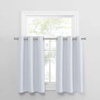 PONY DANCE Greyish White Room Darkening Kitchen Curtains 2 Panels Set, Thermal by PONYDANCE