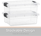 Superio Storage Bins with Lids- 4 Pack, 7.4 Qt Clear Boxes - Image 4
