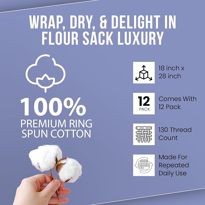 WHITEWRAP Flour Sack Towels| Tea Towel - Image 8