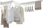 Clothes Drying Rack Foldable Wall Mounted Drying Rack 3 Fold White-Laundry by Dancrul