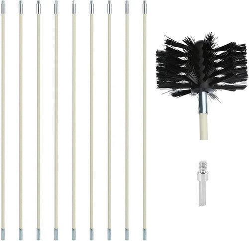 12 Feet Stove Pipe Clean Brush Extension Rods Flexible Fireplace Chimney Brush by Copgge
