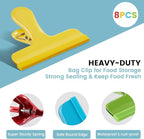 HOUSE AGAIN 8 Pack Stainless Steel Chip Bag Clips Covered - Image 4
