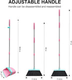 Broom and Dustpan Set, 52-in Long Adjustable Handle Broom Dustpan Combo - Image 2