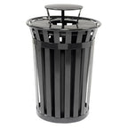 Global Industrial Heavy-Duty 36 Gallon Capacity Outdoor Metal Slatted Trash - Image 5
