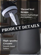 INGOFIN Ceramic Lotion Dispenser - 12oz Refillable Hand Soap Dispenser Bathroom - Image 6