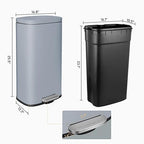 AthLike Trash Can, Stainless Steel Kitchen Garbage Can, Step Waste Bin - Image 6