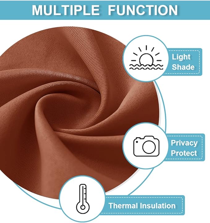 RYB HOME Blackout Curtains for Living Room, All Lights Blocking Rod Pocket - Image 6