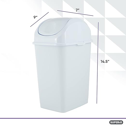 Superio Small 2.5 Gallon Plastic Trash Can - Image 2