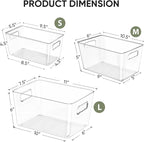 BALEINE Clear Plastic Storage Bins, Pantry Organization, BPA Free Stackable - Image 3