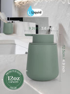 INGOFIN Ceramic Lotion Dispenser - 12oz Refillable Hand Soap Dispenser Bathroom - Image 2