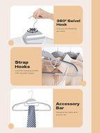 HOUSE DAY Grey Plastic Hangers 50 Pack, Slim Space Saving, Non Slip Hangers - Image 7