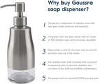Gaussra Soap Dispenser with Coaster and Stickers, Brushed Nickel Stainless - Image 8