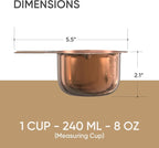 Color Up 1 Cup Measuring Cup – Premium Copper Stainless Steel, Accurate - Image 2