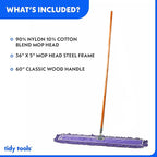 36 Inch Purple Commercial Dust Mop & Floor Sweeper – Wood Handle Floor Mop - Image 4