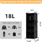 2 Packs Hanging Closet Organizer, 4-Shelf Closet Organizers and Storage - Image 2