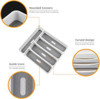 LeMuna Silverware Tray for Drawer, Plastic Cutlery Tray Kitchen Drawer Organizer - Image 5