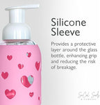 SoCal Suds & Company Glass Foaming Hand Soap Dispenser, Heart Silicone Sleeve - Image 5