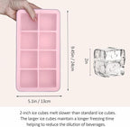 2 Pack Silicone 2 Inch Large Ice Cube Molds - Image 3