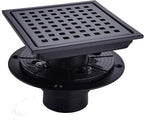 RANDOM Square Shower Drain 6 Inch Matte Black Stainless Steel Shower Floor by RANDOM