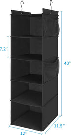 MAX Houser 5-Shelf Hanging Closet Organizer, Space Saver, Cloth Hanging Shelves - Image 3