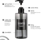 Refillable Shampoo Bottles, Segbeauty 16.9oz Shampoo Dispenser, Labeled Grey - Image 3