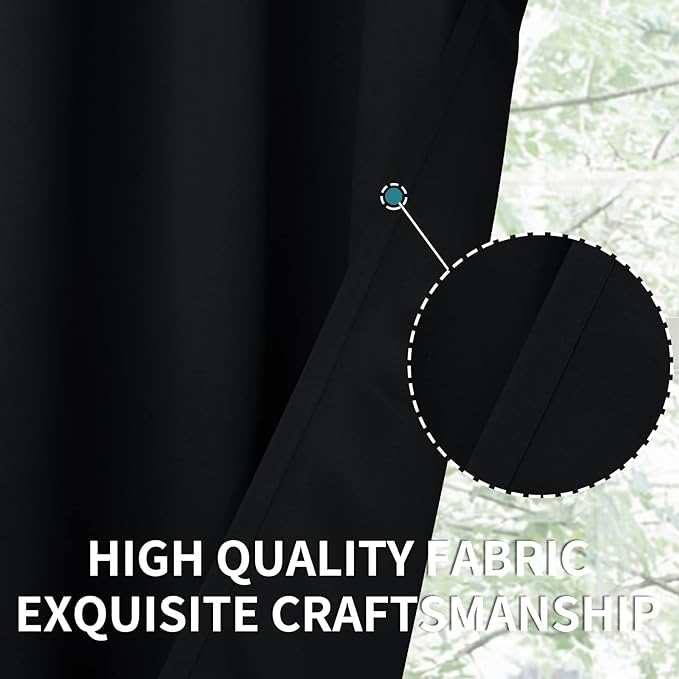 BGment Black Blackout Curtains for Bedroom Window 34 x 45 Inch - Image 6