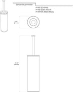 Gatco 1482 Latitude II Slender Toilet Brush Holder, Satin Nickel - Image 3