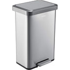 Global Industrial 12 Gallon Stainless Steel Trash Can, Rectangular Step-On - Image 7