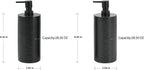 Matte Black Resin 2 Piece Shampoo and Body Wash Dispenser Set, Luxurious - Image 2