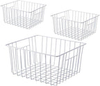 16inch Freezer Storage Organizer Baskets, Household Wire Refrigerator Bins by Y.Z.Bros