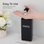 Segbeauty Shower Soap Dispenser Black, 500ml Reusable Plastic Square Shampoo - Image 4