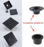 RANDOM Matte Black Square Shower Drain 6 Inch Drain Cover 304 Stainless Steel - Image 5