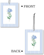 Rustic Blue Floral Car Air Freshener 4 Pcs, Preppy Blue Striped Flower Hanging - Image 7