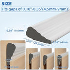 Wedge-Shape Window Weather Stripping Door Frame Seal Strip 3Pcs×196" White - Image 2