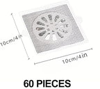 60PCS Disposable Shower Drain Cover Hair Catcher Shower Drain Mesh Stickers - Image 2