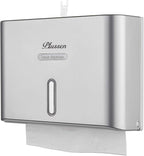 Paper Towel Dispenser Wall Mount, Adhesive No Drilling Multifold Trifold C Fold by PLUSSEN