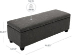 BELLEZE Storage Faux Leather Ottoman, 47 Inch Bench Bedroom Bench - Image 9