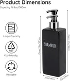 Segbeauty Shower Soap Dispenser Black, 500ml Reusable Plastic Square Shampoo - Image 6