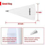 Goldblatt 4 Pieces Tile Grout Masonry Mortar Bag Set, Includes 3 Pieces Tear - Image 2