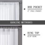 Tollpiz Sheer Curtains Linen Textured Living Room Curtain Sheers Light - Image 5