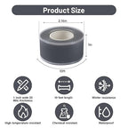 Self Fusing Silicone Tape 2 Rolls 1 in x 10' Grey Waterproof Rescue Tape Rubber - Image 2
