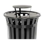 Global Industrial Heavy-Duty 36 Gallon Capacity Outdoor Metal Slatted Trash - Image 3