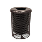 COATEDOUTDOORFURNITURE RFT-BRW Heavy Duty 32 Gallon Round Trash Receptacle by CoatedOutdoorFurniture